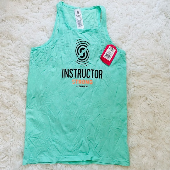 STRONG by Zumba Always Reppin’ Instructor Seamless Tank Ocean Sz M - Picture 3 of 12